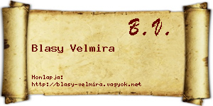 Blasy Velmira névjegykártya
